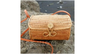 cylinder bag ata grass handwoven balinese handmade design